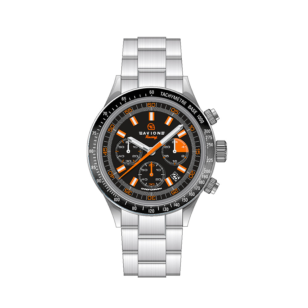 Avion - Orologio Uomo Racing cronografo nero/arancio