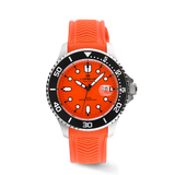 Lorenz Easy Time Sport 030263DD – Quarzo Miyota, 43 mm, 100M, Quadrante Arancione e Cinturino in Gomma