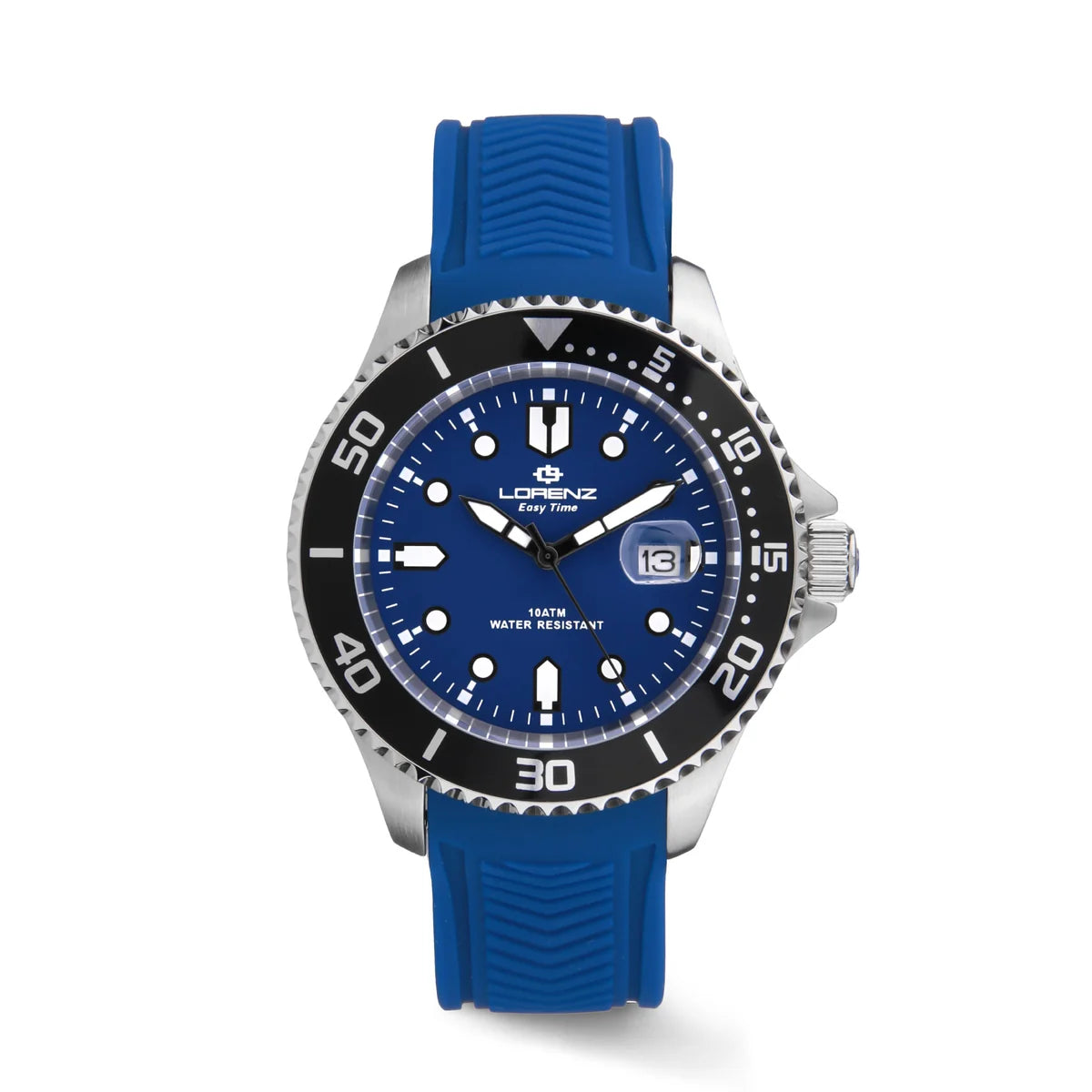 Lorenz Easy Time Sport 030263FF – Quarzo Miyota, 43 mm, 100M, Quadrante e Cinturino Blu