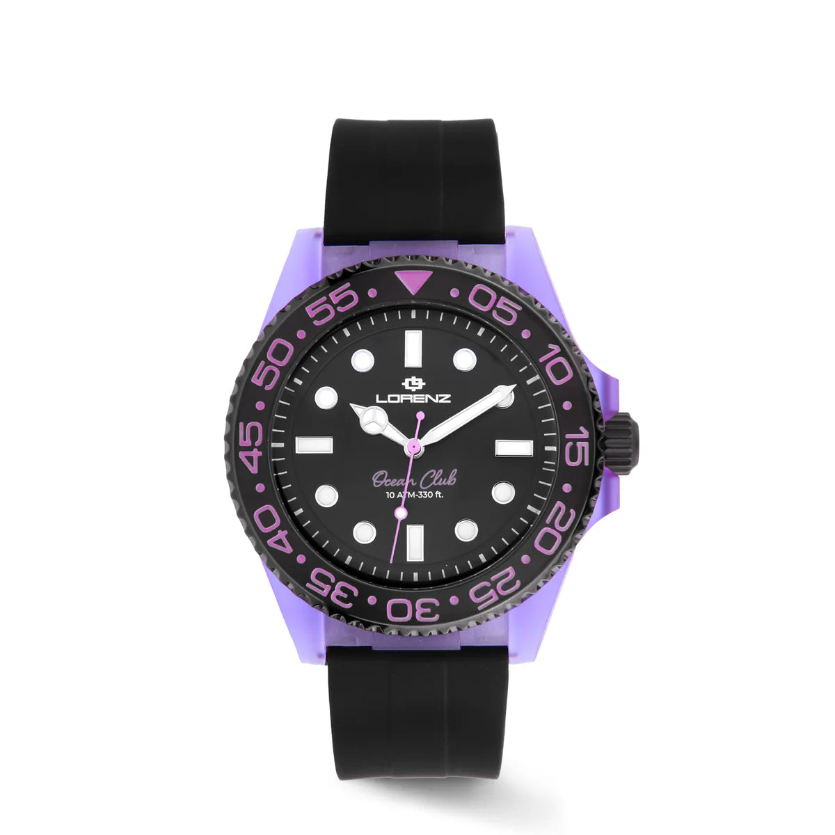 Orologio Lorenz Ocean Club Purple Orchid Caucciù Nero