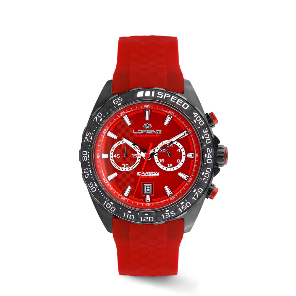 Orologio Lorenz Granpremio Carbon Quadrante Rosso