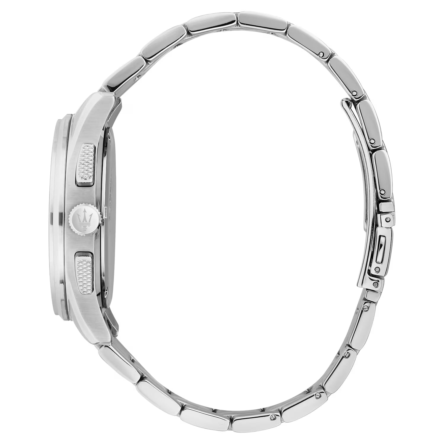 Maserati Sorpasso Cronografo 42 mm Silver White con Bracciale in Acciaio