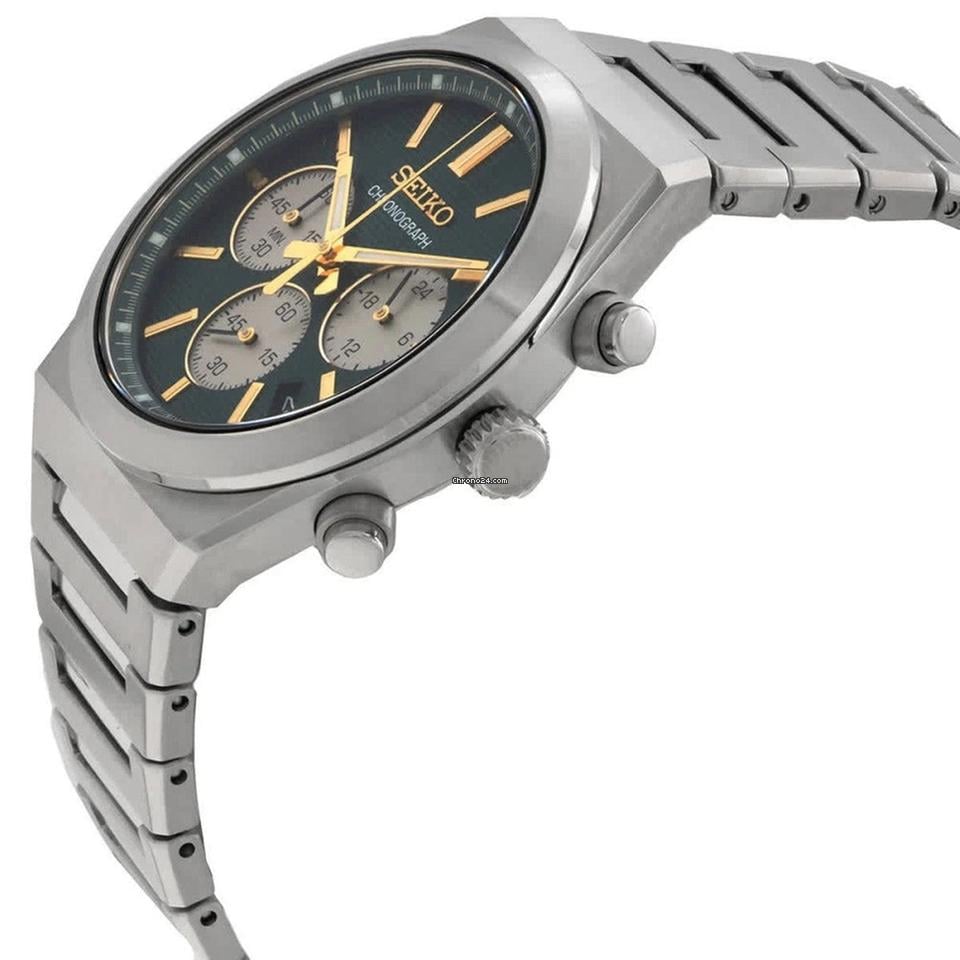Orologio Seiko Cronografo Sportivo Quadrante Verde e con Vetro Zaffiro