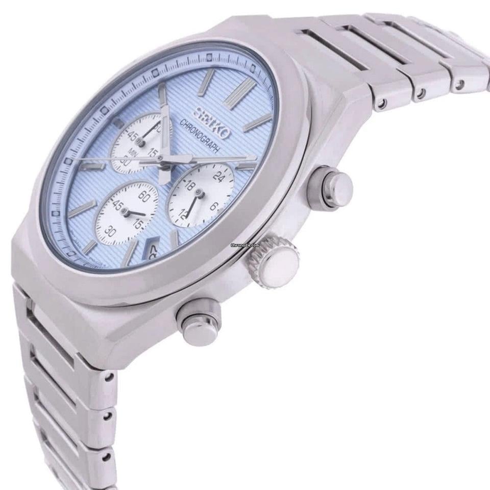 Orologio Seiko Cronografo Ice Blue Sportivo con Vetro Zaffiro