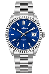 Orologio Lorenz Ginevra Acciao Quadrante Blu 40mm