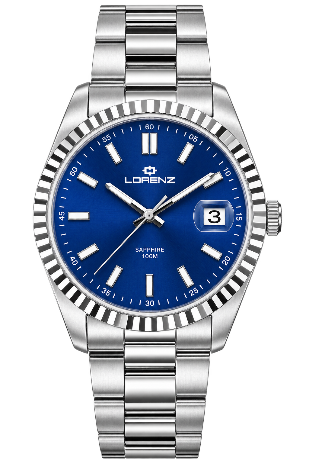 Orologio Lorenz Ginevra Acciao Quadrante Blu 40mm