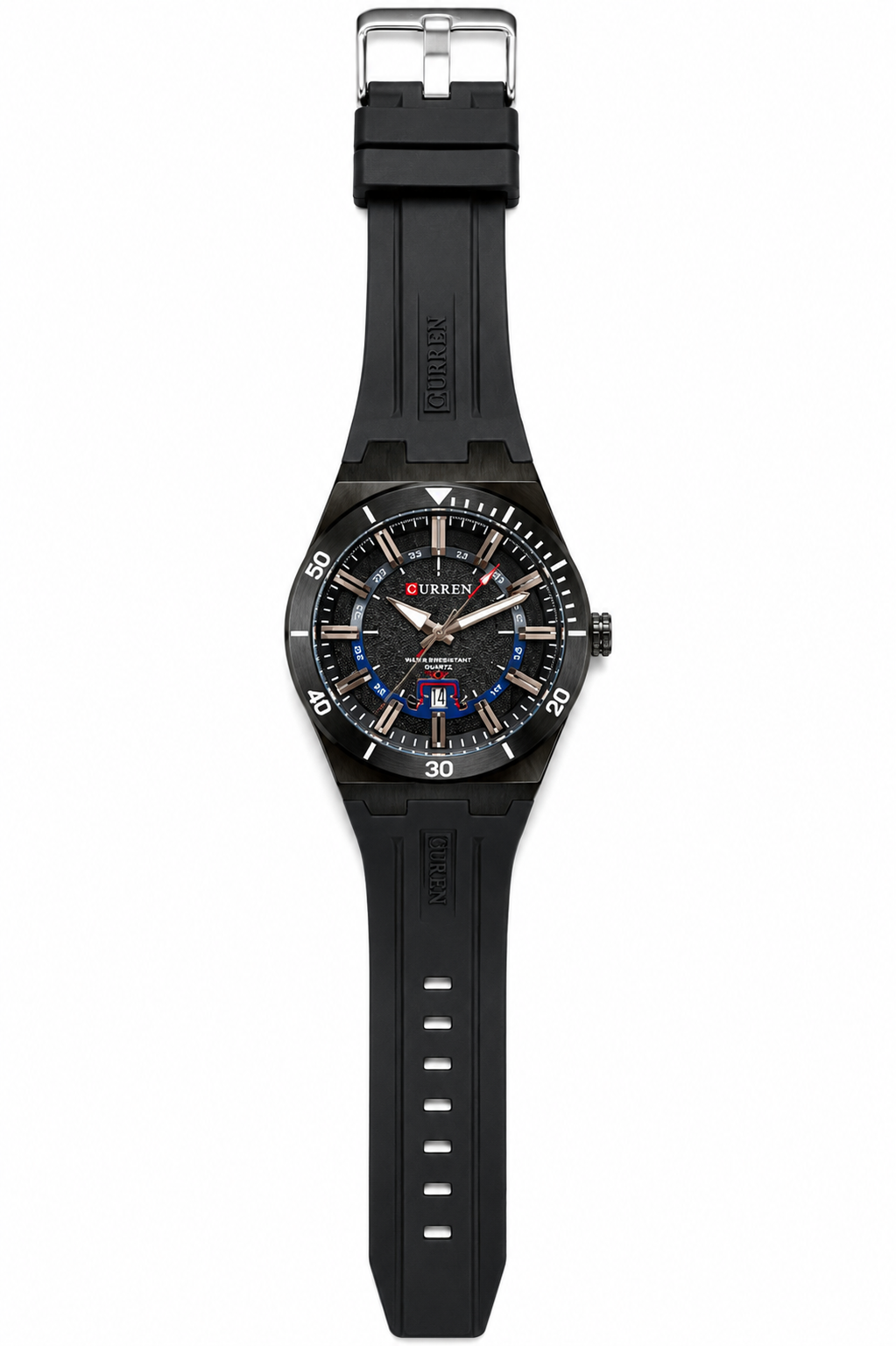 Orologio Curren Caucciù Cassa Black Quarzo