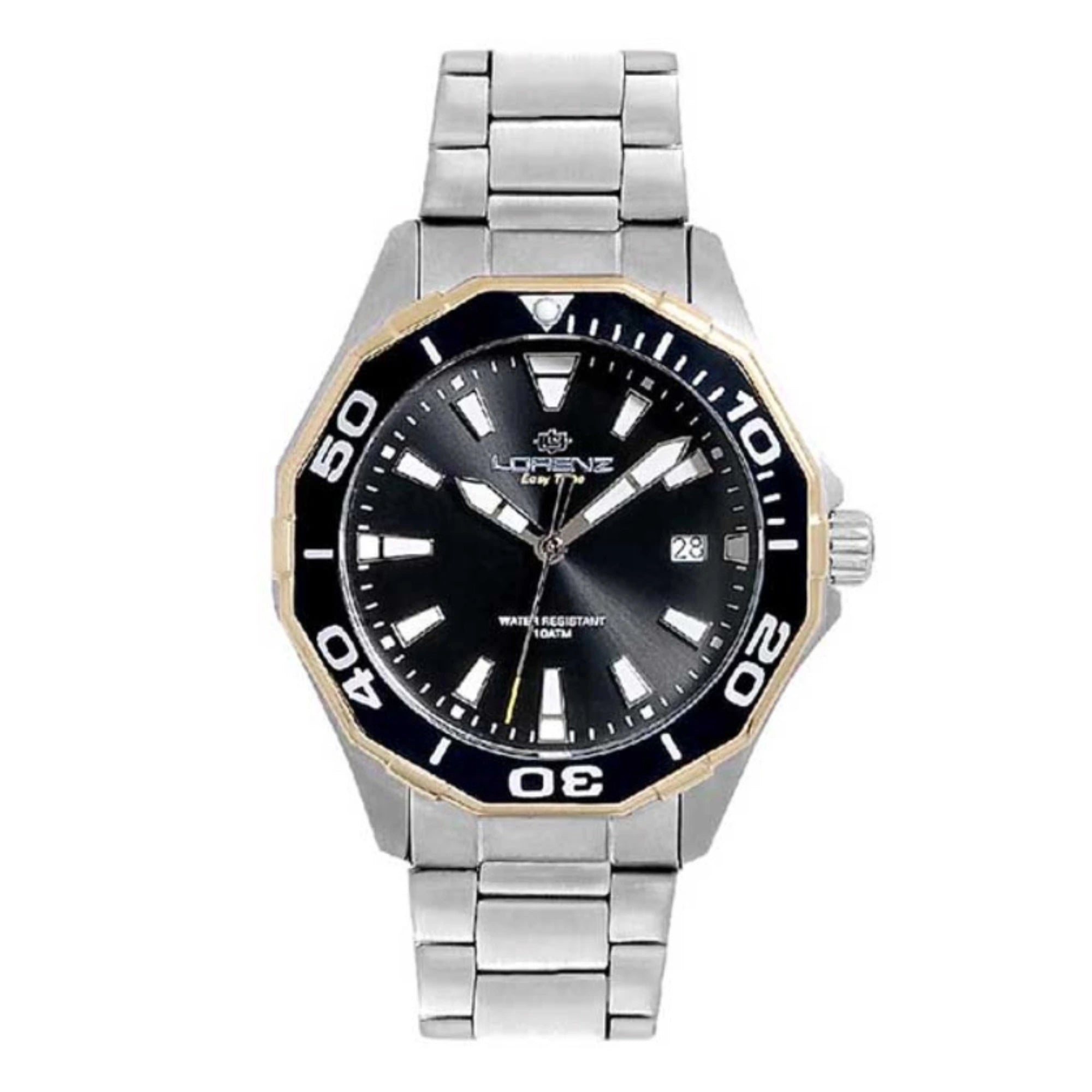 Orologio Lorenz Easy Time Quadrante Nero Ghiera con dettagli Gold