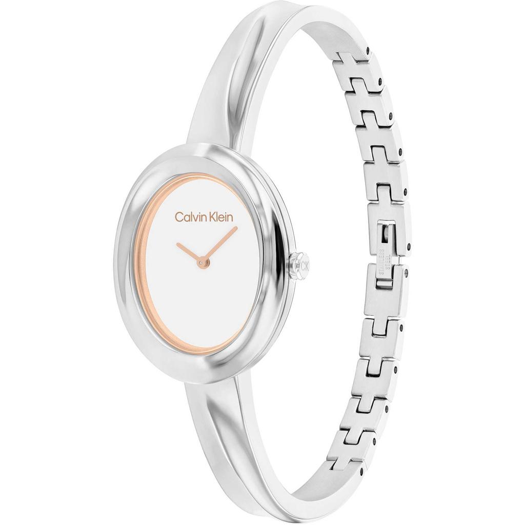 Calvin Klein Twisted Bezel Silver White