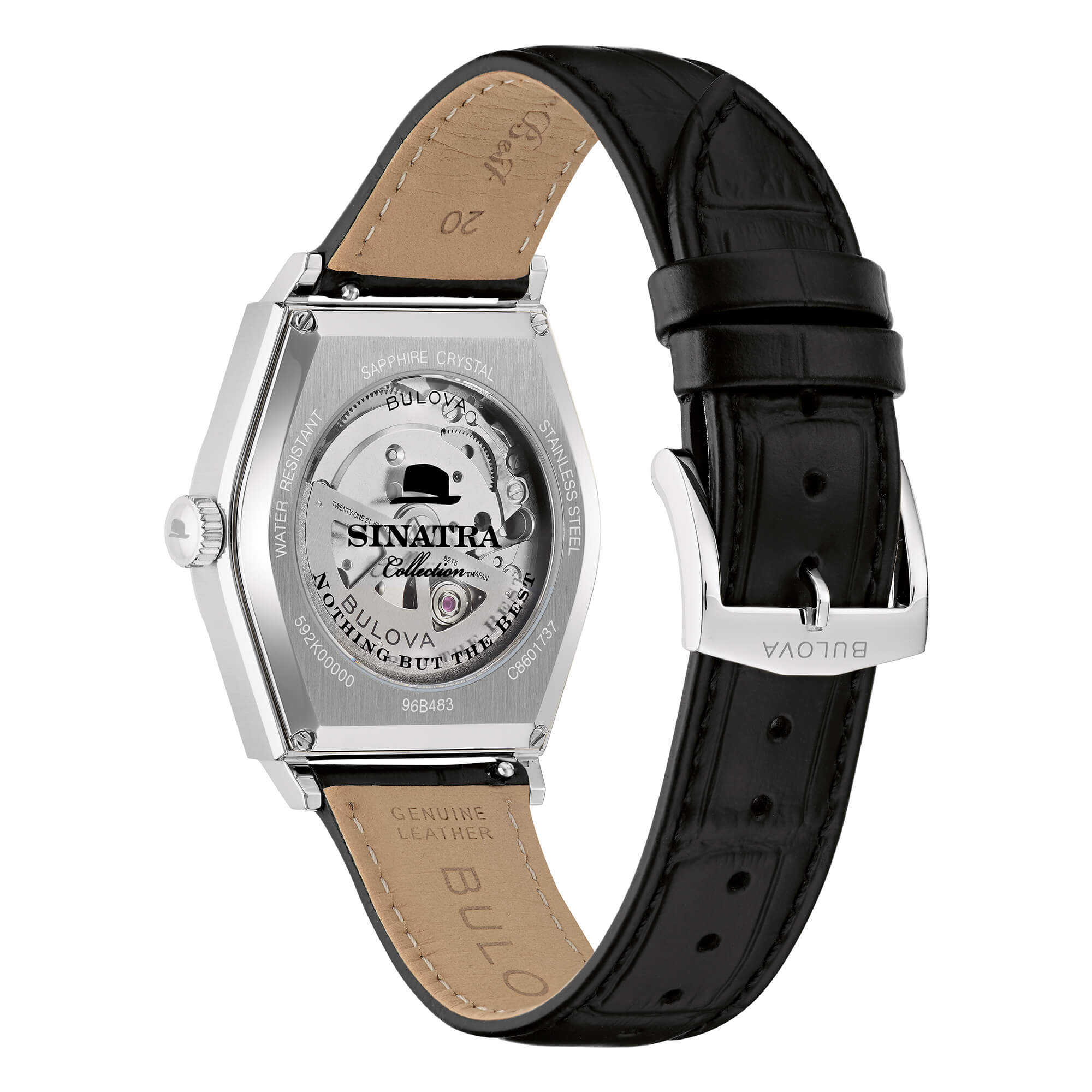 Nuovo Bulova FRANK SINATRA Acciaio Cinturino Pelle