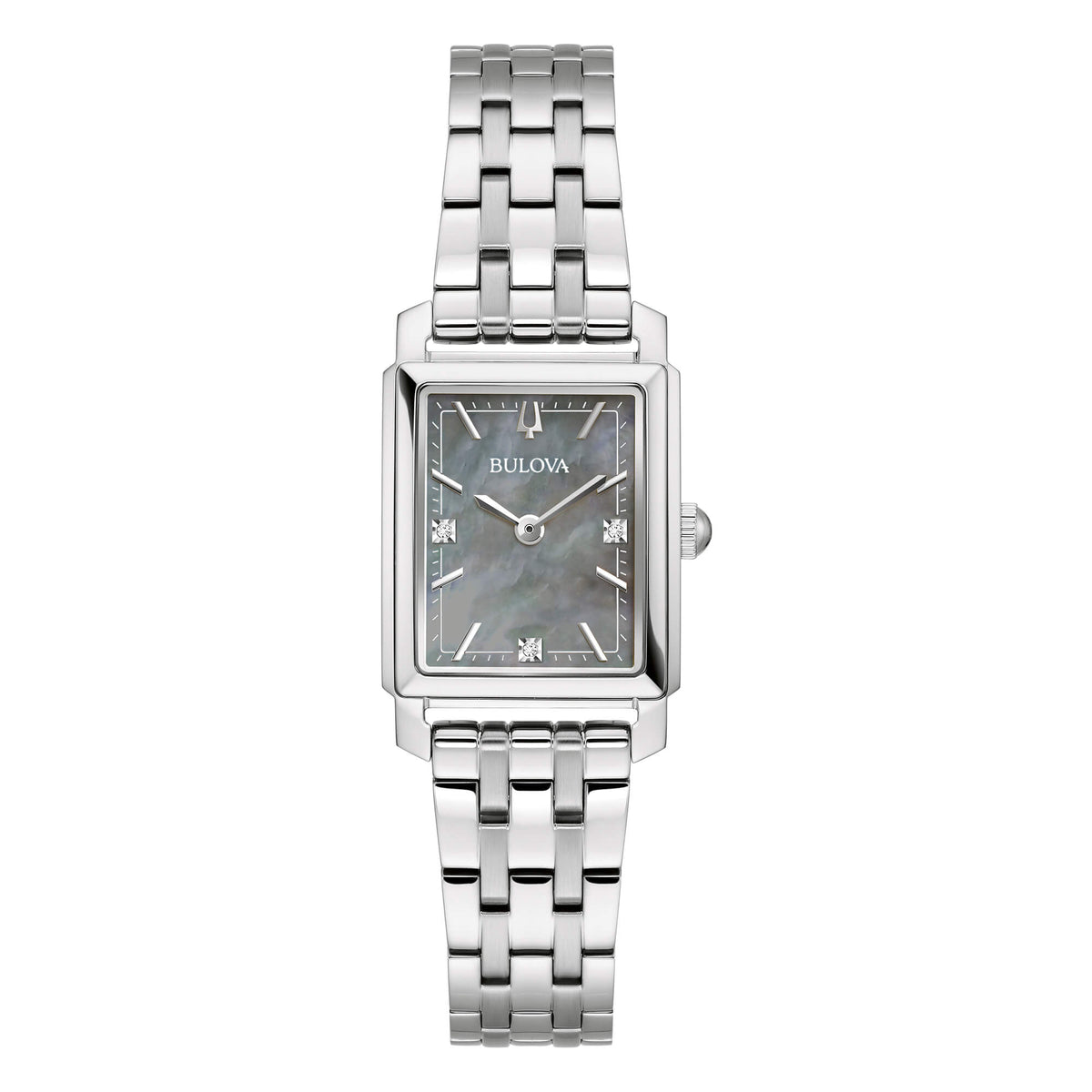 Orologio Bulova Lady Quadrato Diamanti Quadrante Gray