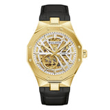 Orologio Bulova Octagon Automatico Gold Skeleton Cinturino Pelle