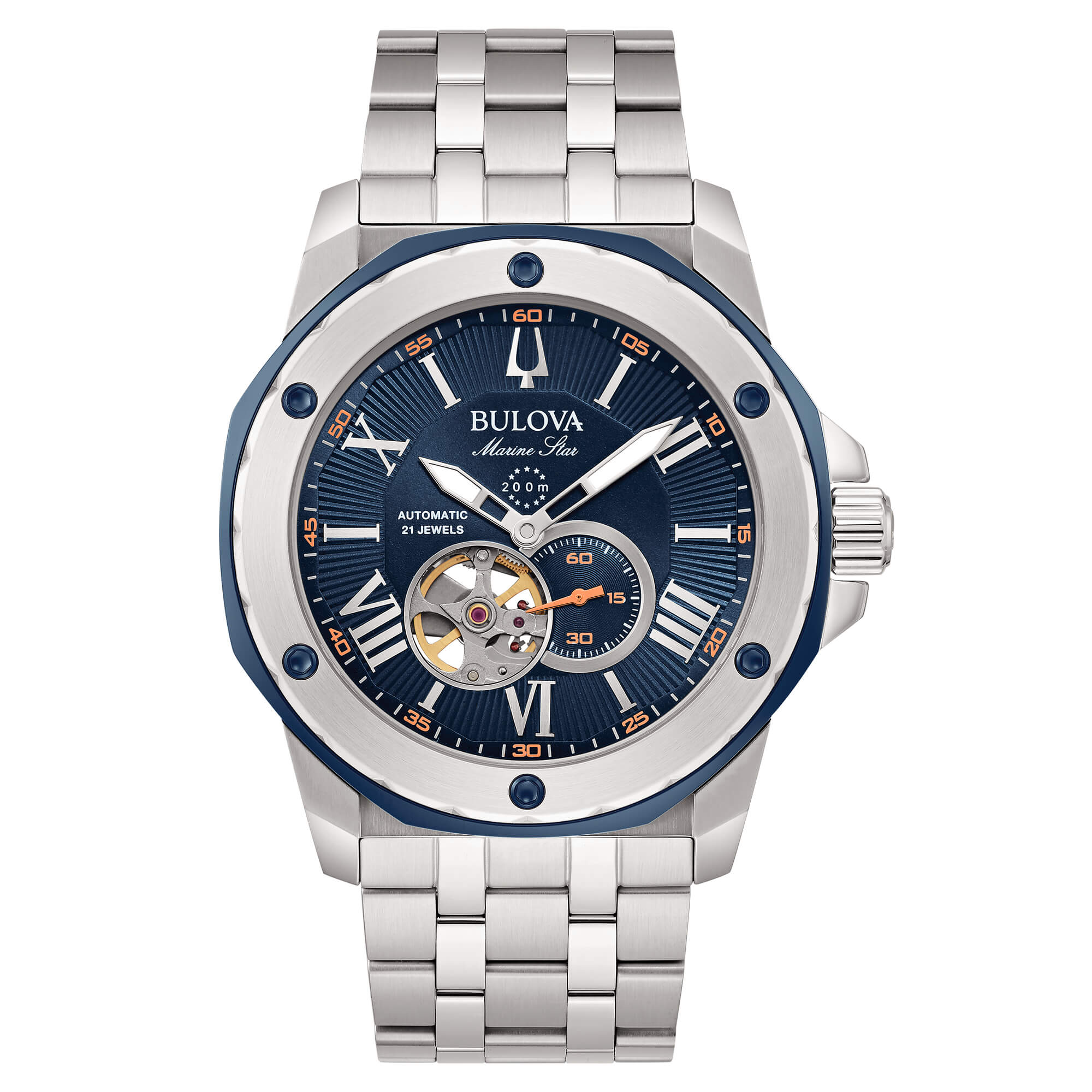 Orologio Bulova Marine Star Automatic Open Heart Blu 44 mm