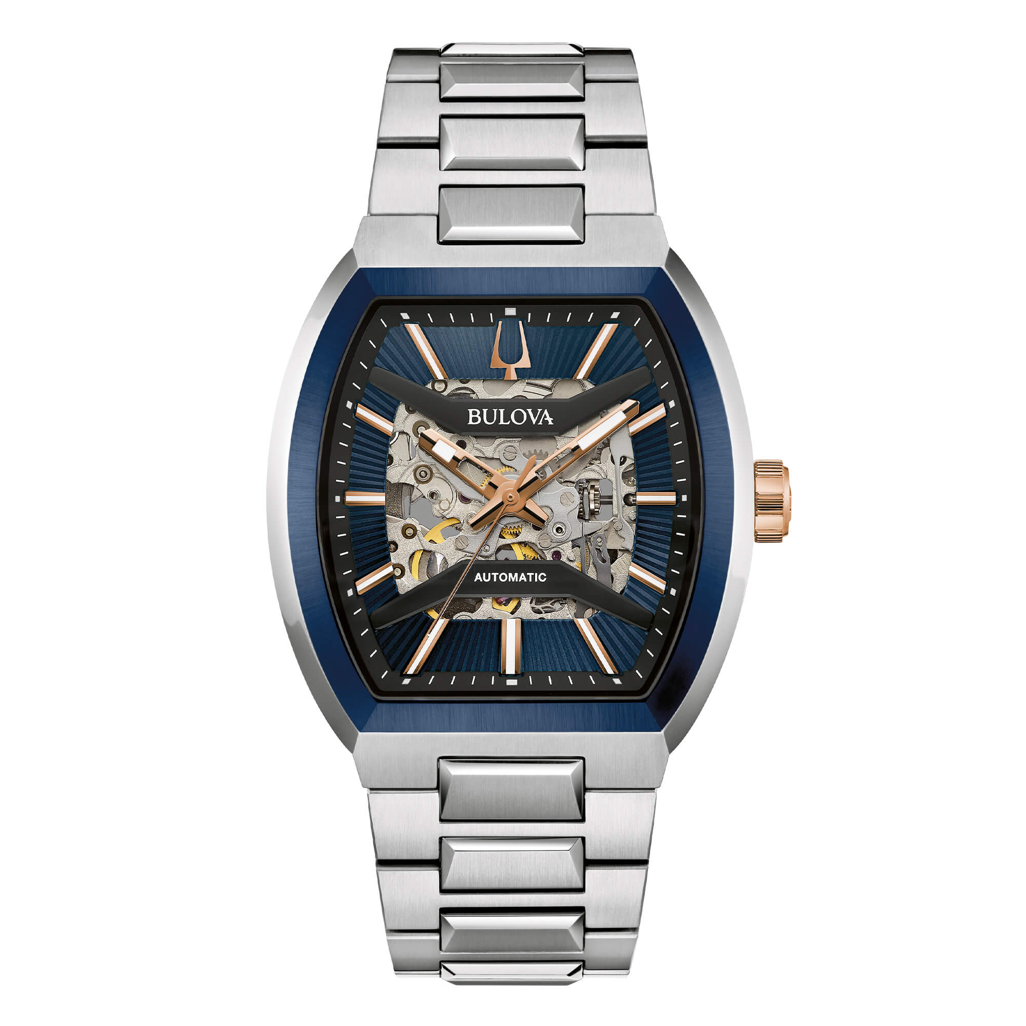 Orologio Automatico Bulova Maquina Skeleton Blu Acciaio 40 mm - 98A319