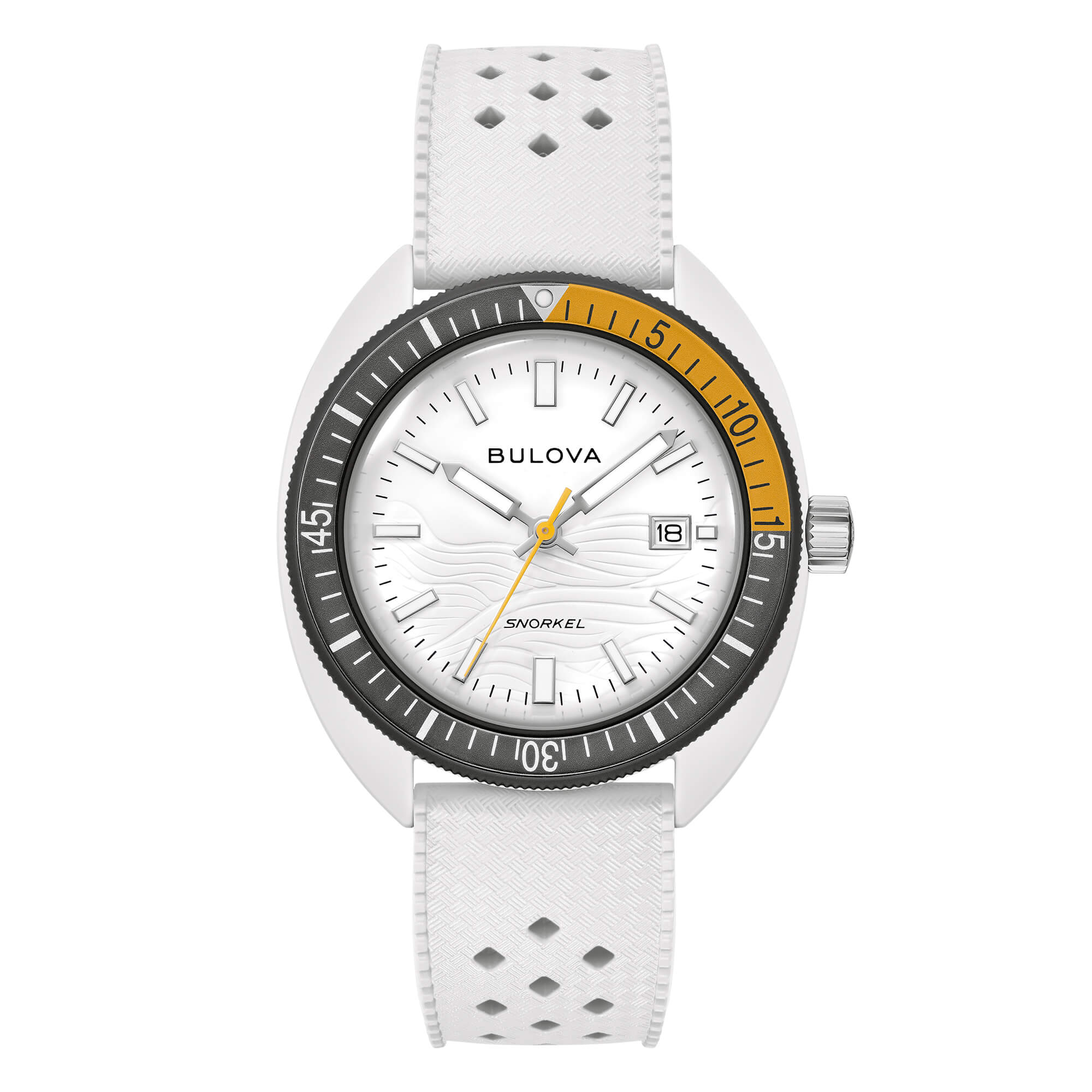 Bulova Snorkel Cinturino Caucciu' Bianco