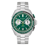 Nuovo Orologio Racing Bulova Quadrante Verde Cinturino Acciaio