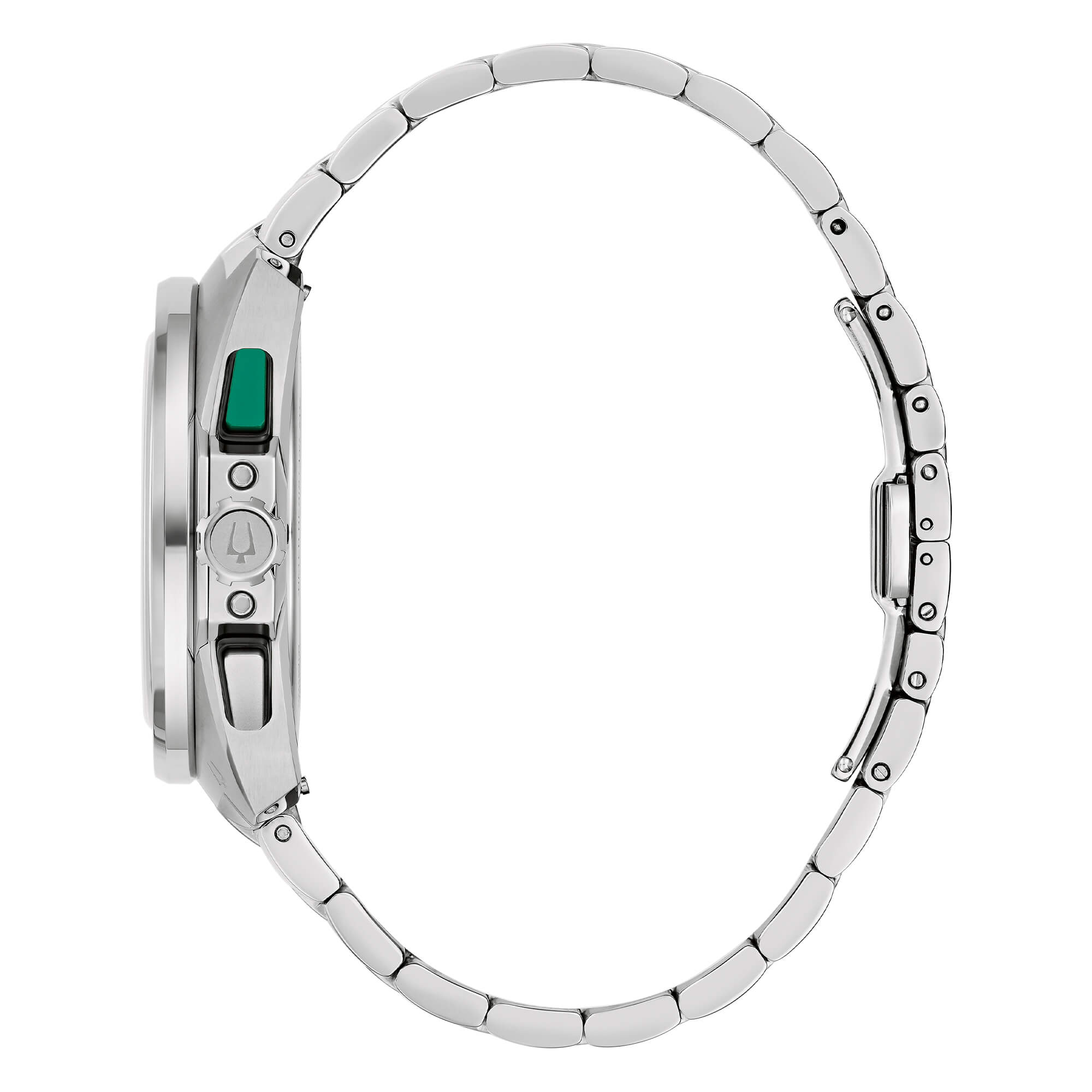 Nuovo Orologio Racing Bulova Quadrante Verde Cinturino Acciaio