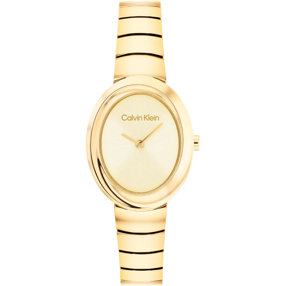 Calvin Klein Twisted Bezel Gold Oval