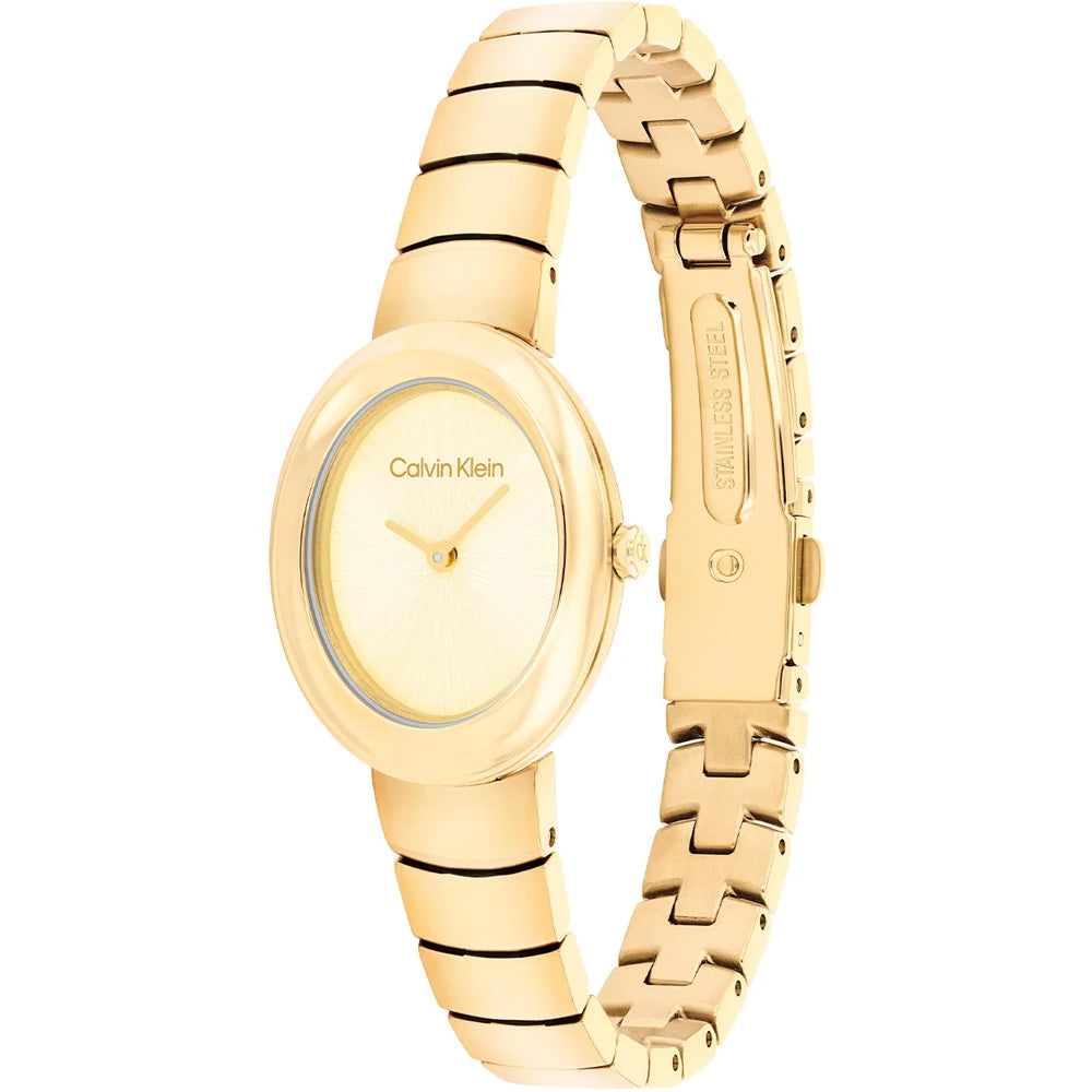 Calvin Klein Twisted Bezel Gold Oval