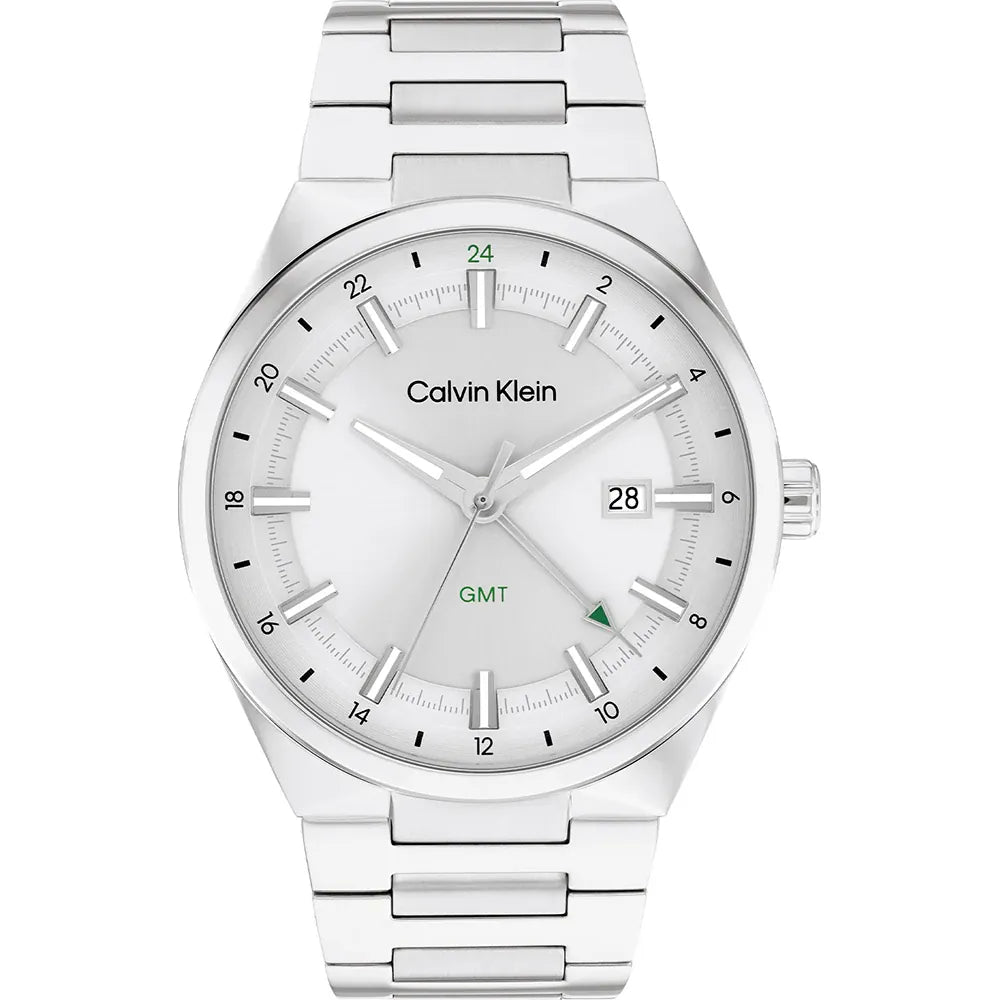 Calvin Klein Distinguish GMT Silver Dial