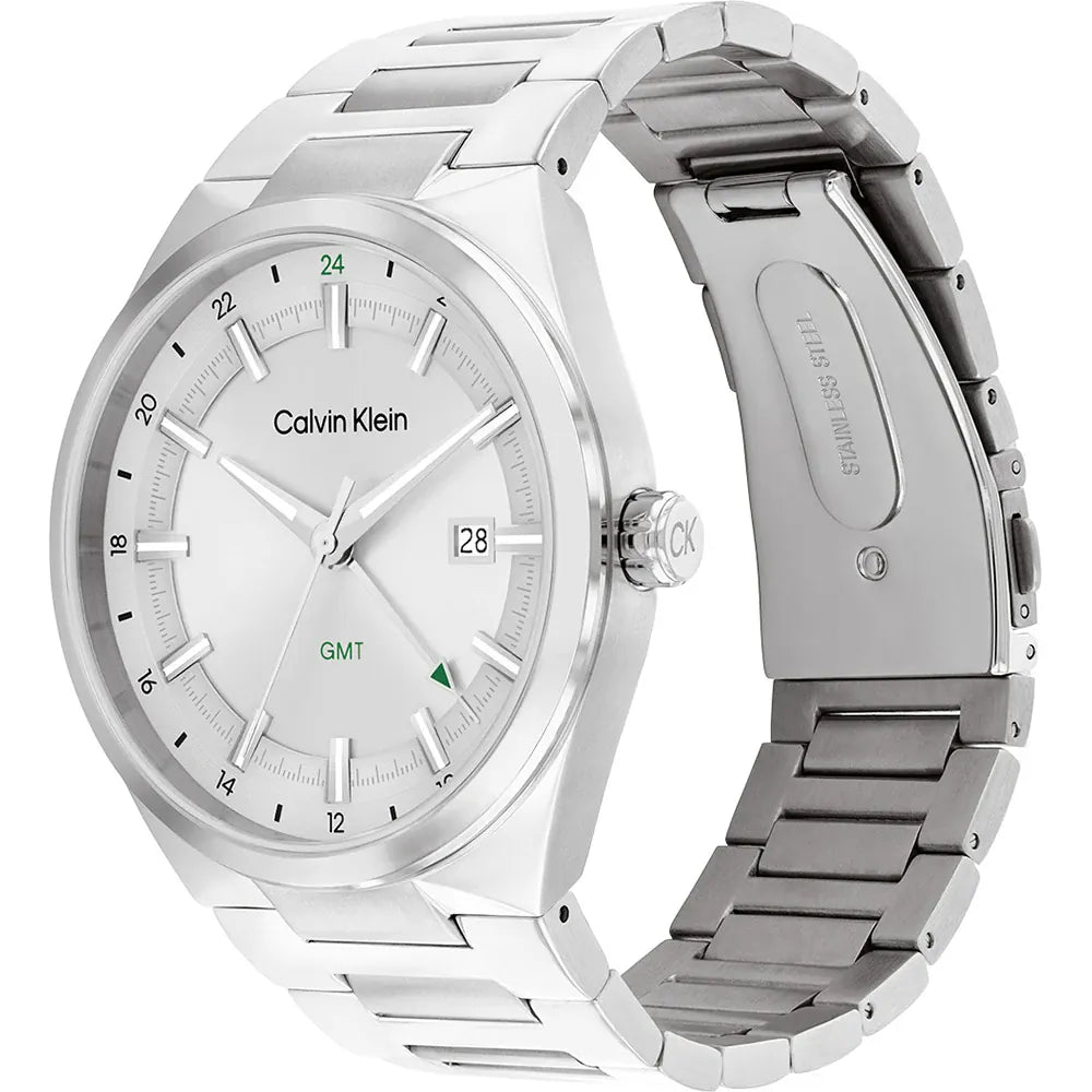 Calvin Klein Distinguish GMT Silver Dial