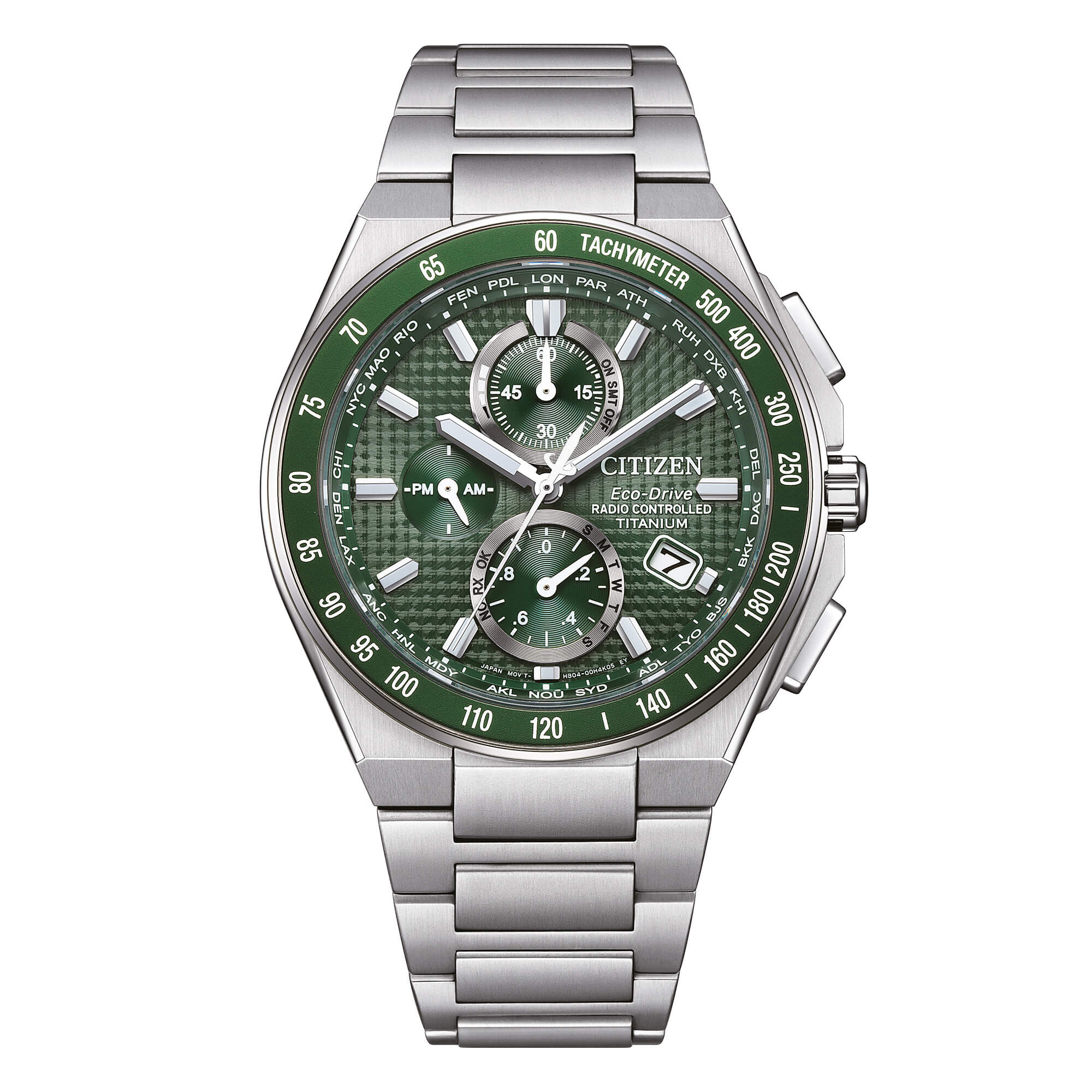 Citizen Radiocontrollato H804 Super Titanium Eco-Drive Verde