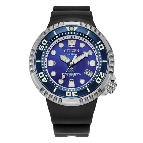Diver's Eco Drive 300 mt Gas Diver Unite with Blue L.E.