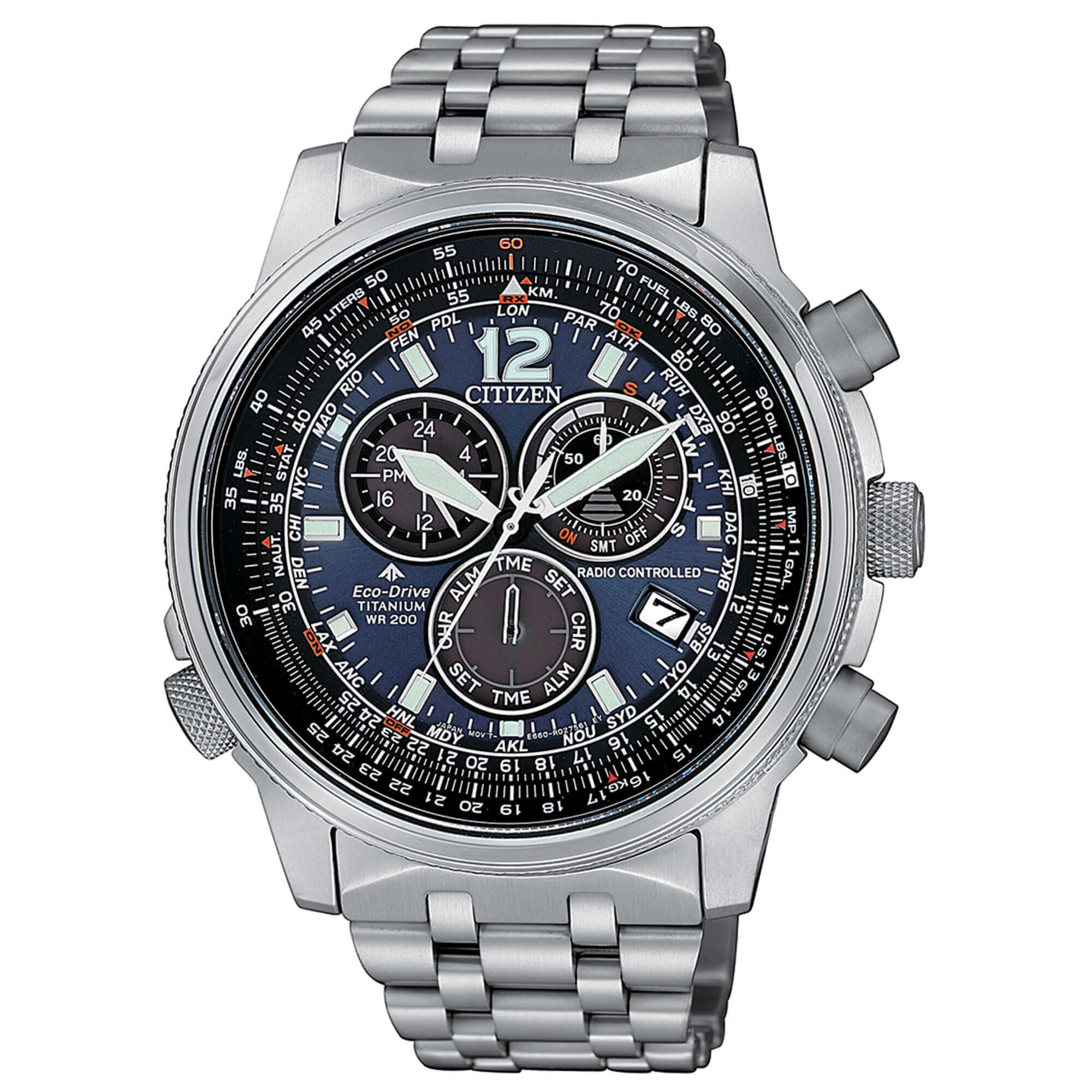 Citizen Radiocontrollato Eco-Drive Super Titanium blu