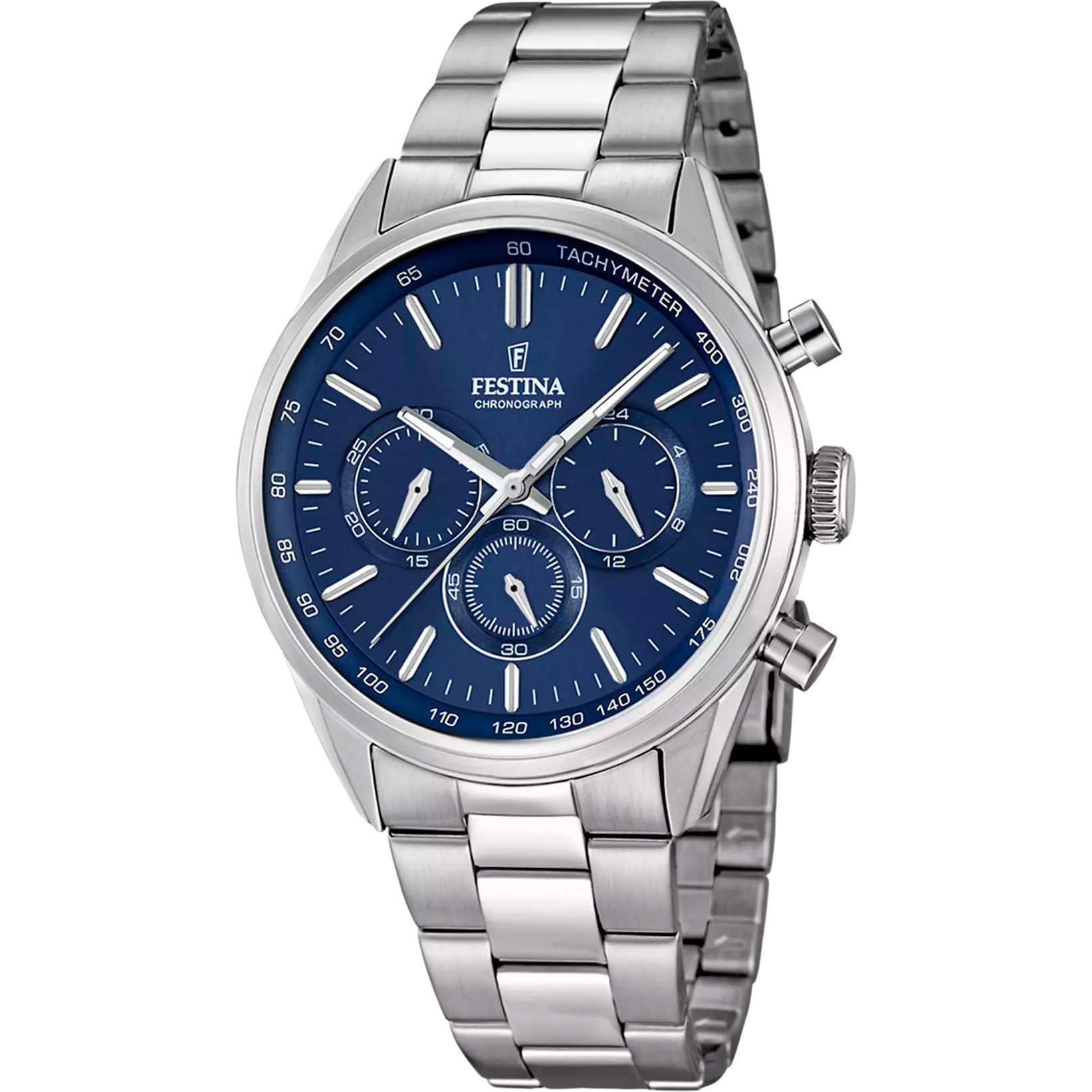 OROLOGIO FESTINA TIMELESS CRONOGRAFO F16820/2 BLU CON CINTURINO IN ACCIAIO, UOMO