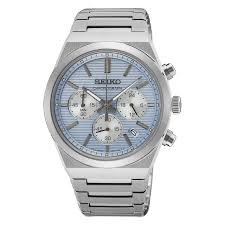 Orologio Seiko Cronografo Ice Blue Sportivo con Vetro Zaffiro