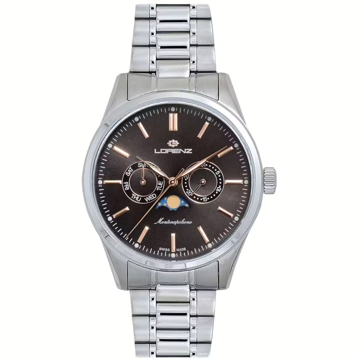 Lorenz 090009CC Fasi Lunari – Acciaio e Quadrante Antracite
