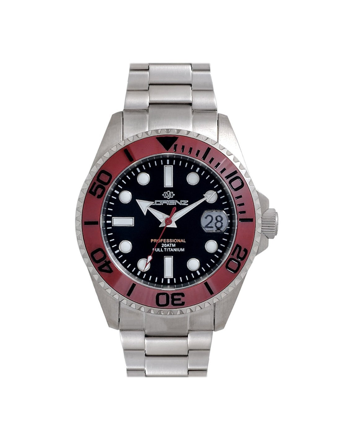 Orologio Lorenz  FullTitanium Ghiera Rosso Mattone