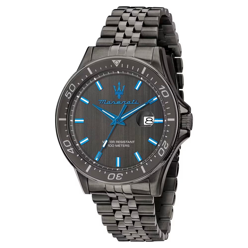 Maserati Dark Edition Sfida 44 mm Gunmetal con Dettagli Blu