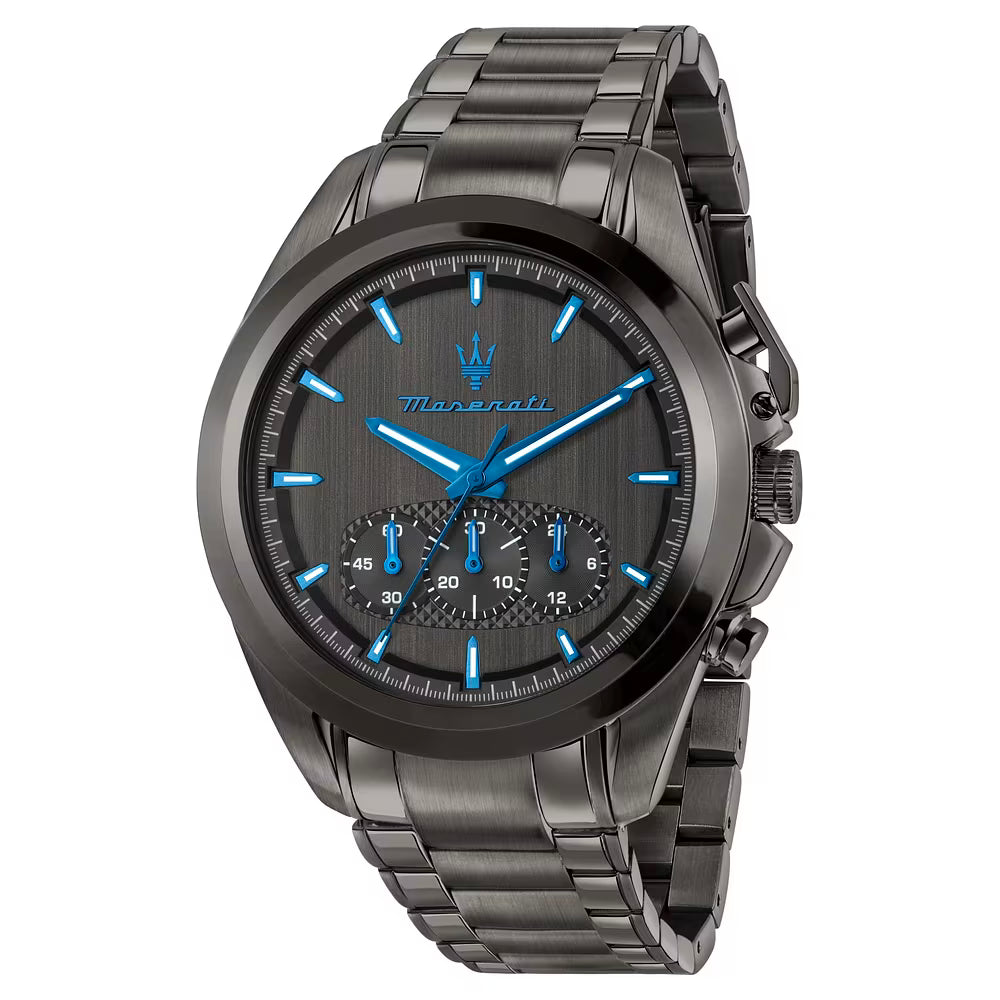 Maserati Dark Edition Cronografo 43 mm Gunmetal con Dettagli Blu – Ref. R8873654001