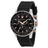 Maserati Sfida– Cronografo Uomo 44 mm Acciaio e Nero