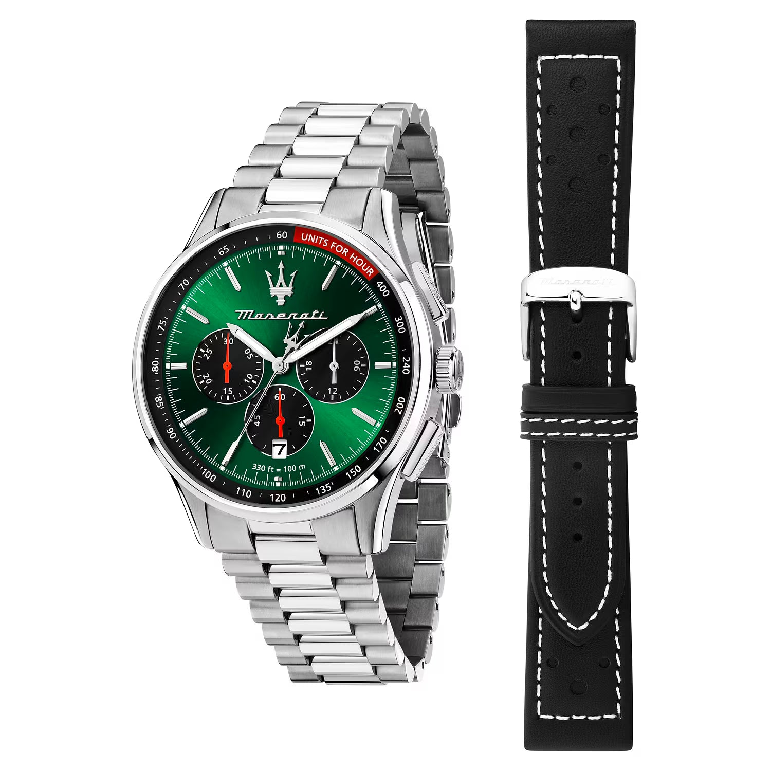 Maserati Sorpasso Cronografo Laurea Edition 42 mm Verde con Doppio Cinturino