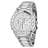 Maserati Sorpasso Cronografo 42 mm Silver White con Bracciale in Acciaio