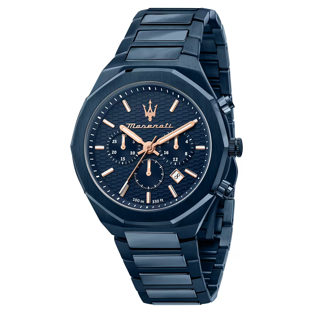 Maserati Stile – Cronografo Uomo 45 mm Blu e Acciaio