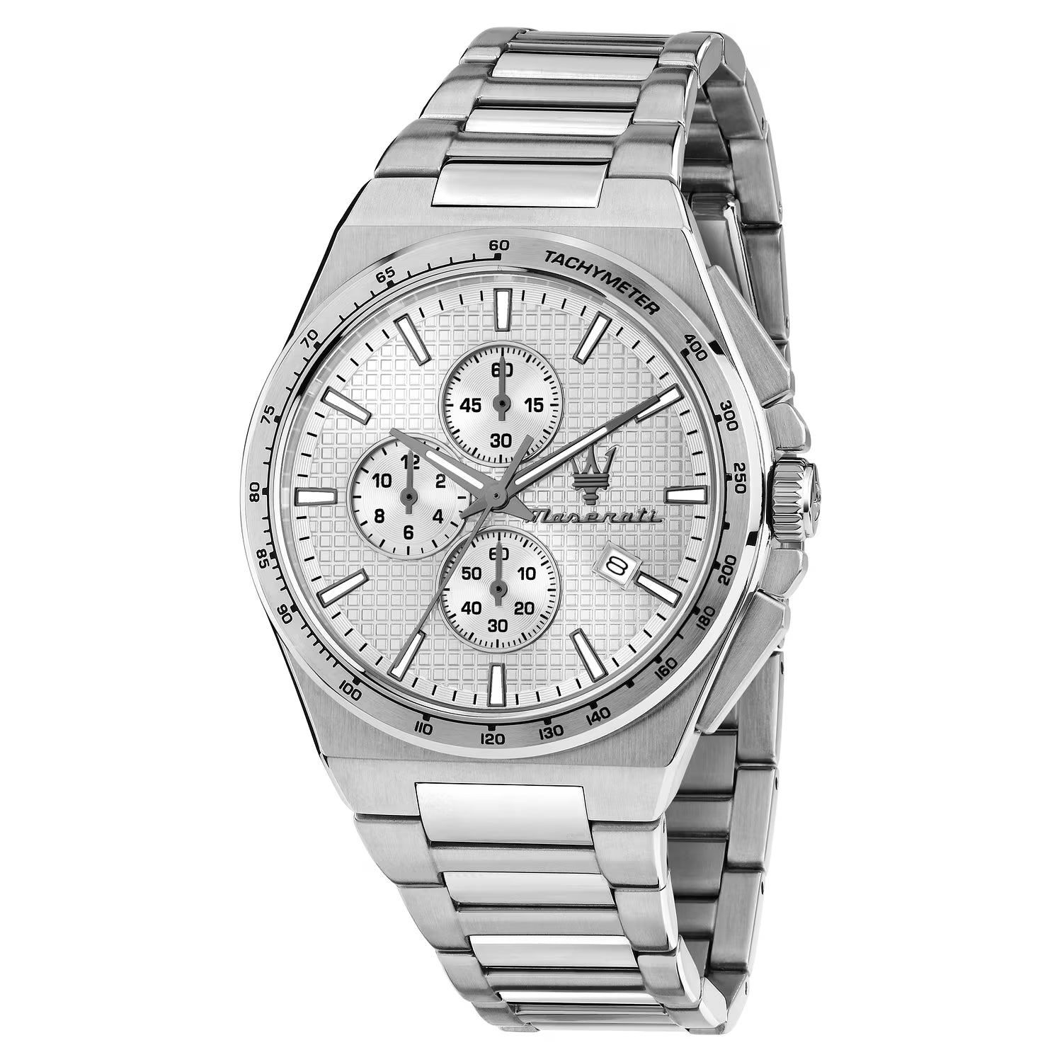 Maserati Velocità Slim Cronografo 41 mm Silver White con Bracciale Integrato