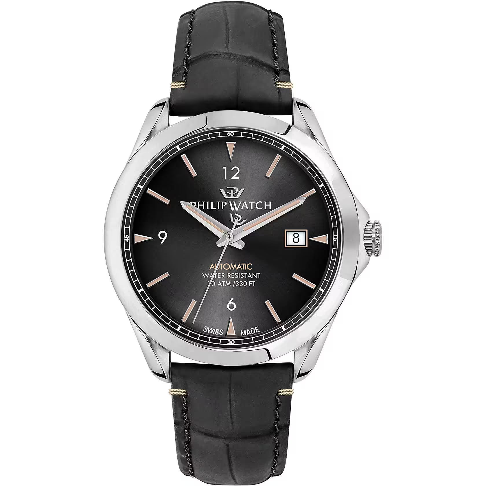 Orologio Philip Watch Blaze Automatico Quadrante Nero Cinturino Pelle Nero