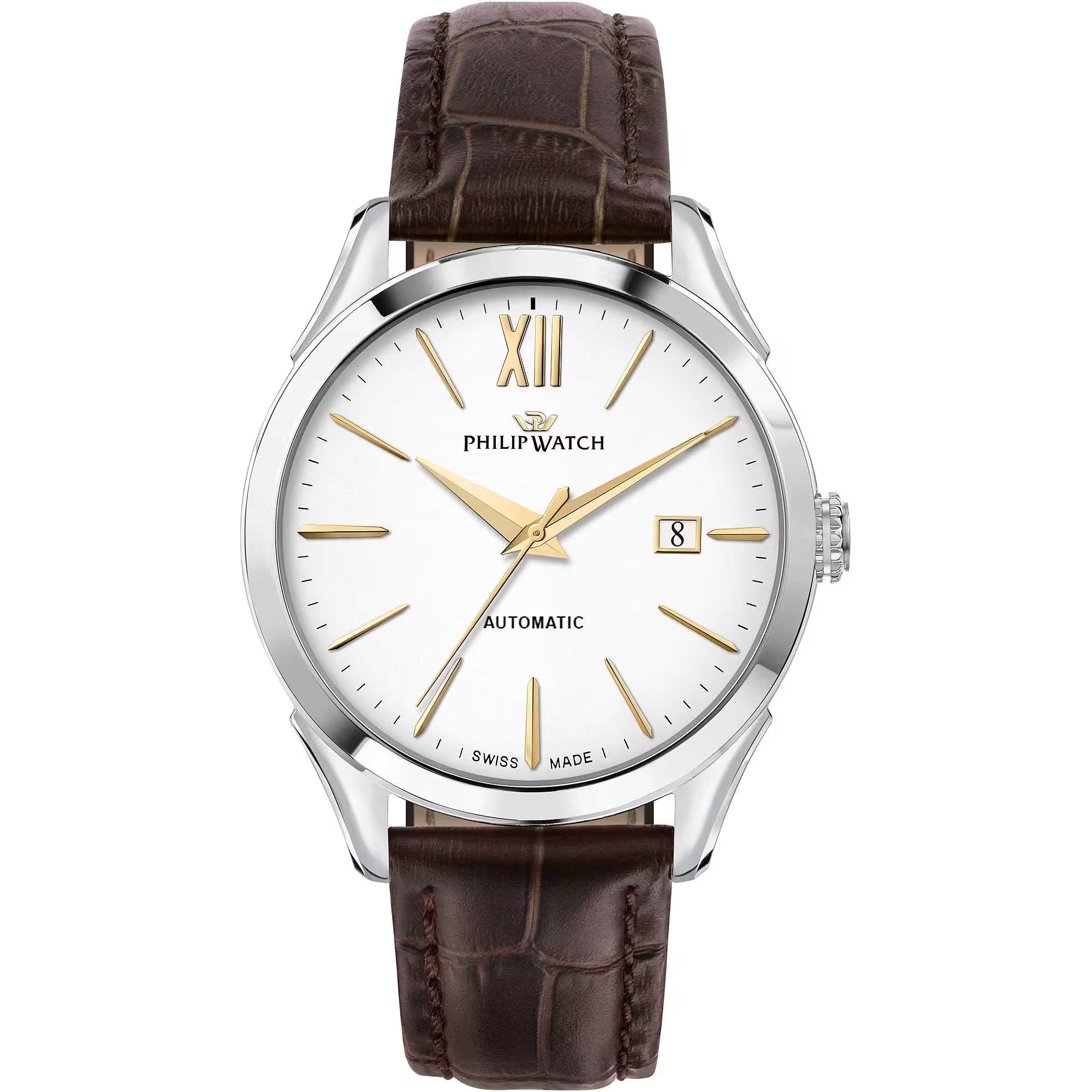 OROLOGIO UOMO PHILIP WATCH AUTOMATICO PELLE MARRONE