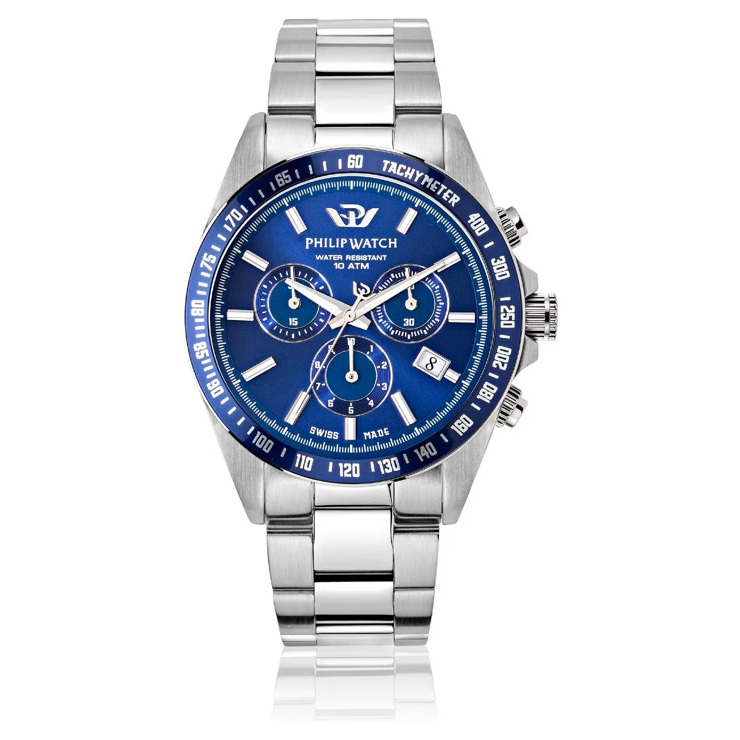 Orologio Philip Watch Cronografo Blu Acciaio 42mm