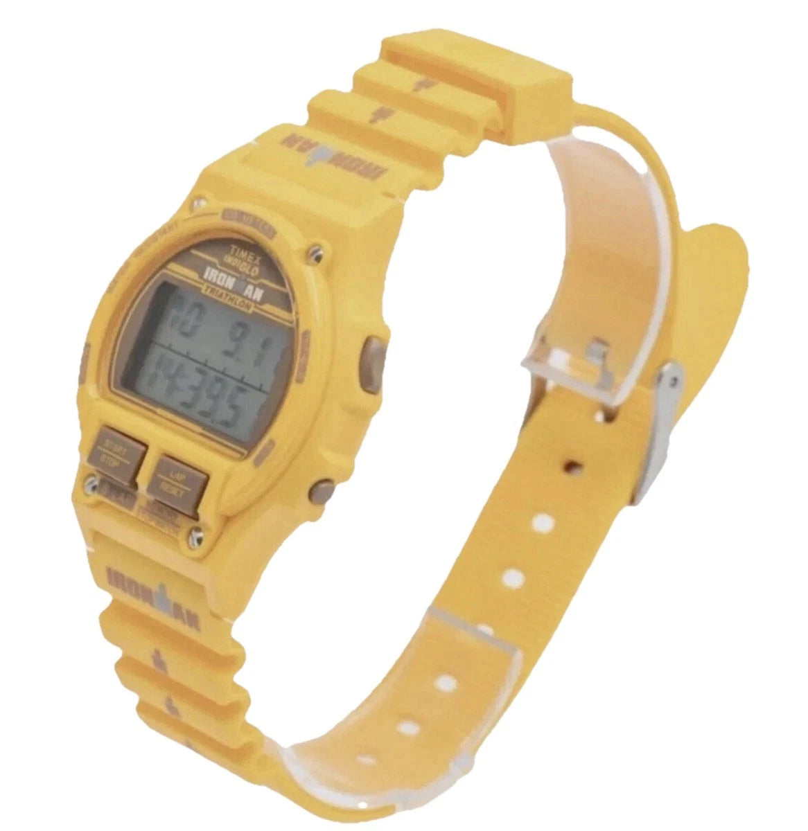 OROLOGIO TIMEX IRONMAN TRIATHLON INDIGLO GIALLO VINTAGE ANNI 90 NUOVO NOS RARO